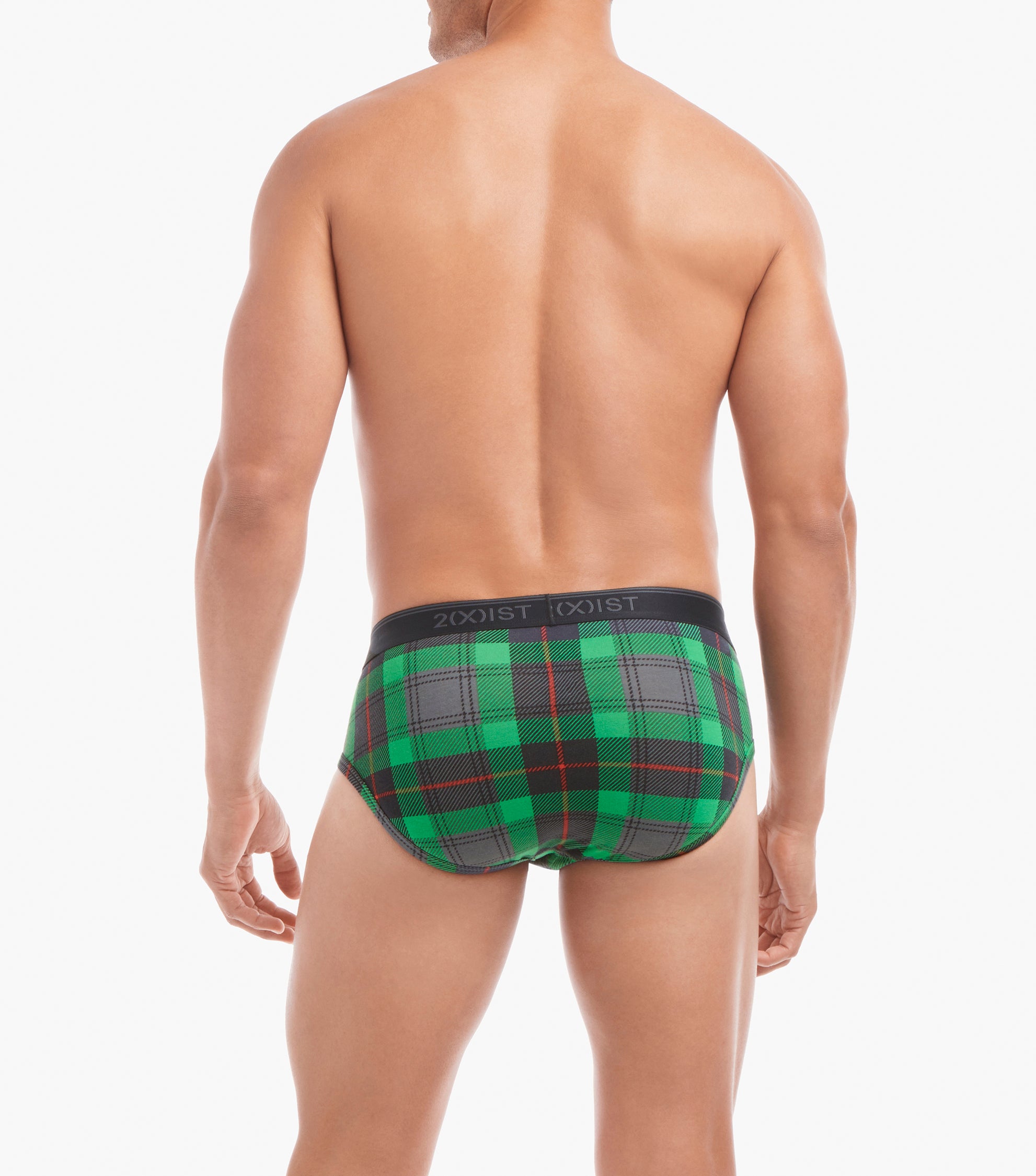  2xist Essential Low Rise 4 Packs Brief - Endangered / Tartan Plaid / Black / Redplaid - Bonton