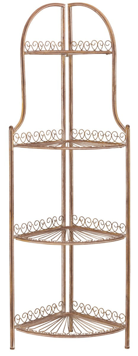  Safavieh Abarrane 4 Tier Outdoor Corner Shelf - Antique White - Bonton