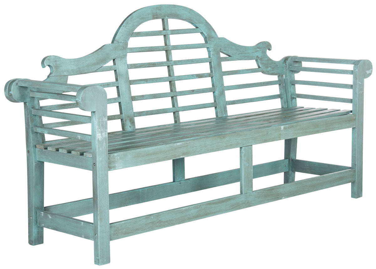  Safavieh Khara Bench - Beach House Blue - Bonton