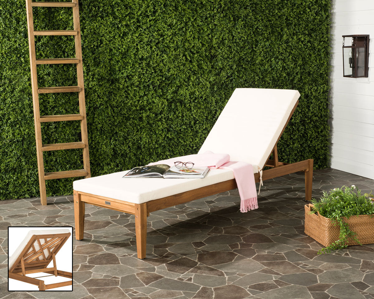  Safavieh Azusa Sunlounger - Ash Gray/Beige - Bonton