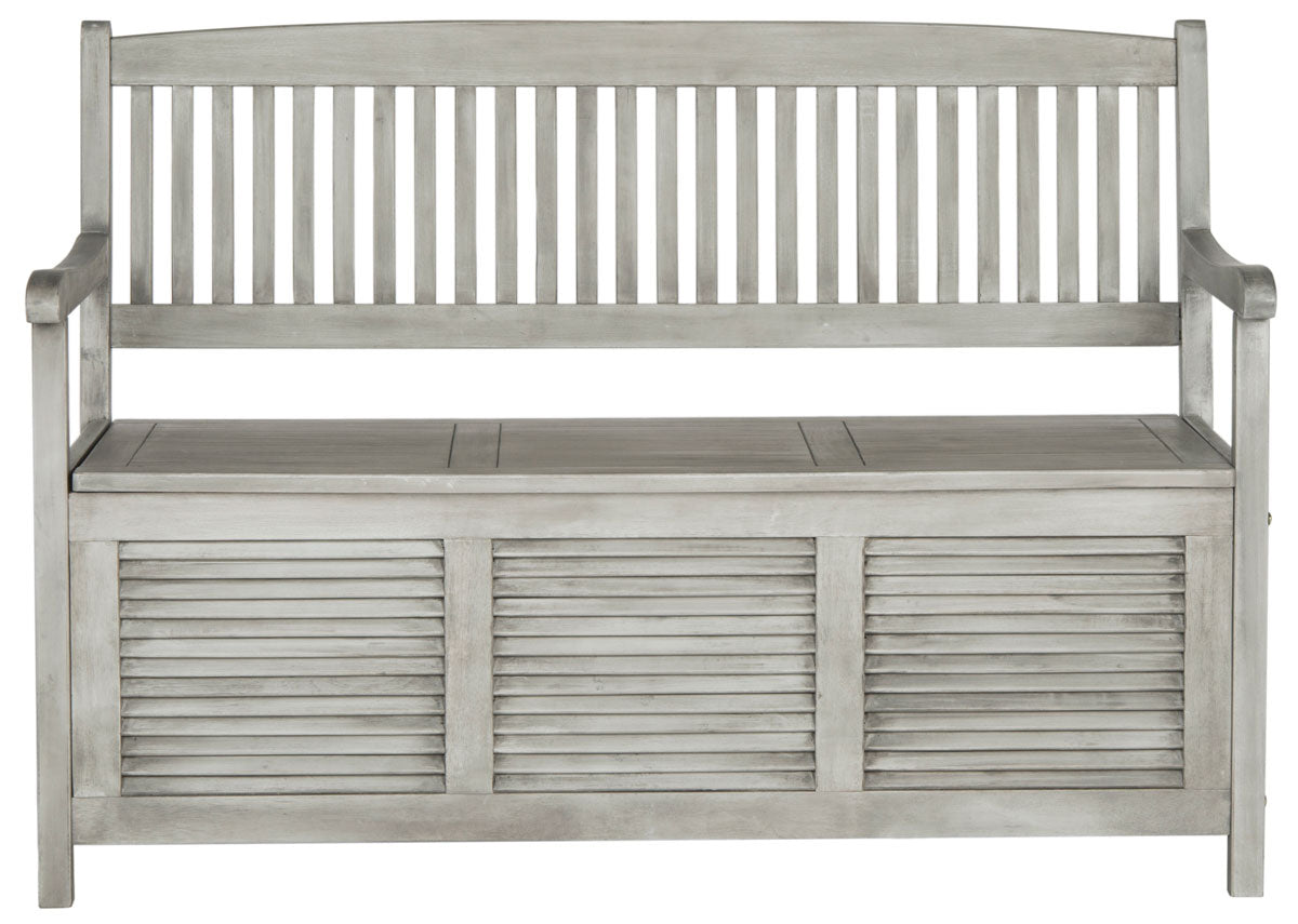  Safavieh Brisbane Storage Bench - Gray - Bonton