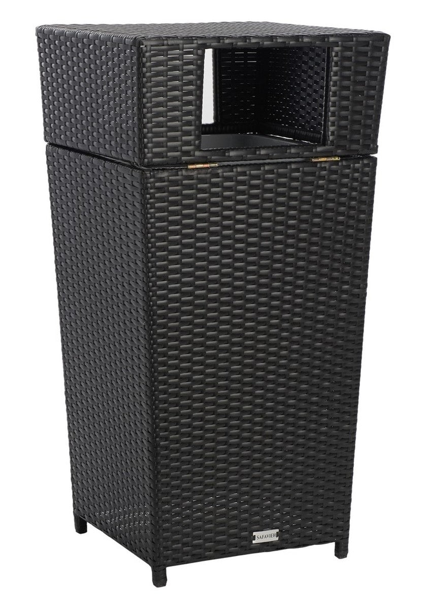  Safavieh Mazeli Trash Bin - Black - Bonton