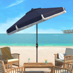 Milan Fringe Crank Outdoor Push Button Tilt Umbrella