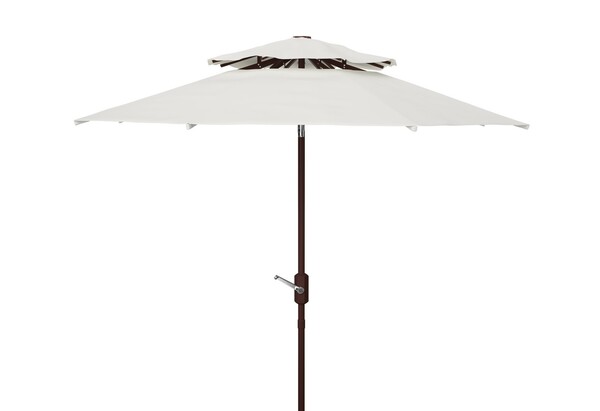  Safavieh Lorenia Double Top Market Umbrella - White - Bonton