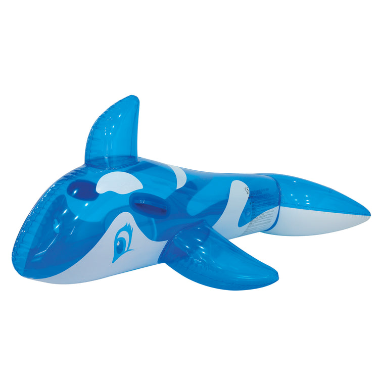 57" Blue and White Whale Ride-On Pool Float