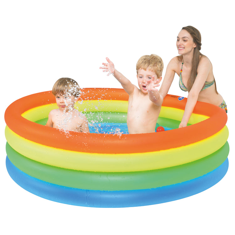 59" Blue and Yellow Ring Inflatable Swimming Pool for Children
