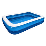 8.5' Blue and White Inflatable Rectangular Swimming Pool