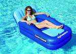 54-Inch Inflatable Blue Swimming Pool Lounger with Ice Cooler