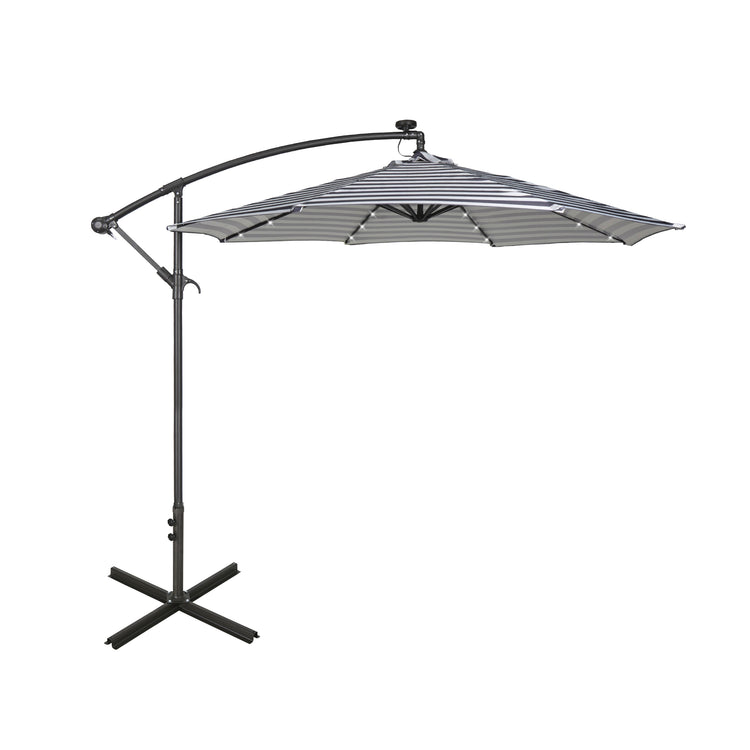 10 Ft Outdoor Patio Solar LED Cantilever Umbrella