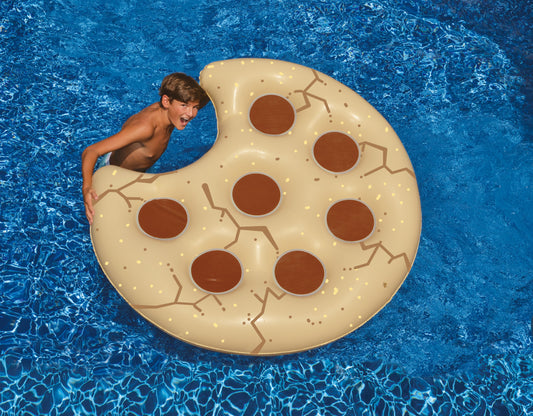 60" Water Sports Inflatable Cookie Shaped Swimming Pool Floating Raft