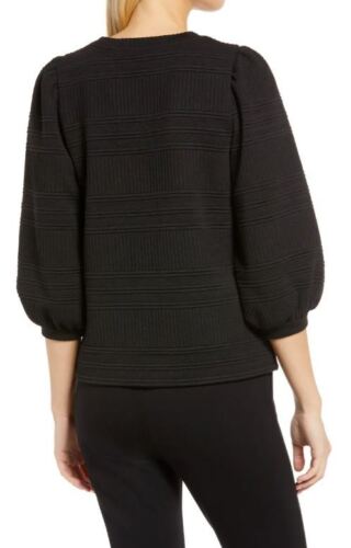  Anne Klein Puff Sleeve Pullover Novlety Quilt - Anne Black - Bonton