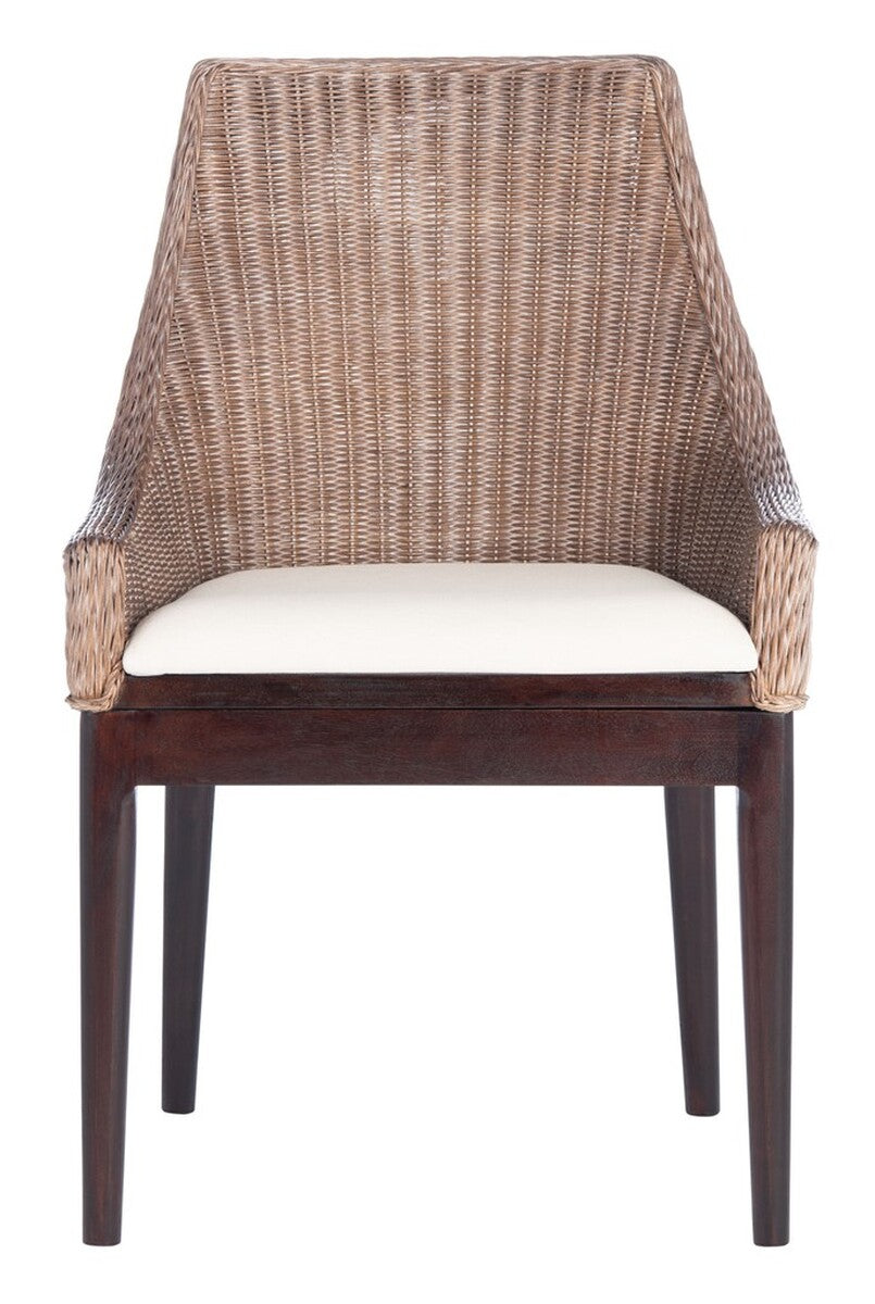  Safavieh Franco Sloping Chair - Brown White Wash - Bonton