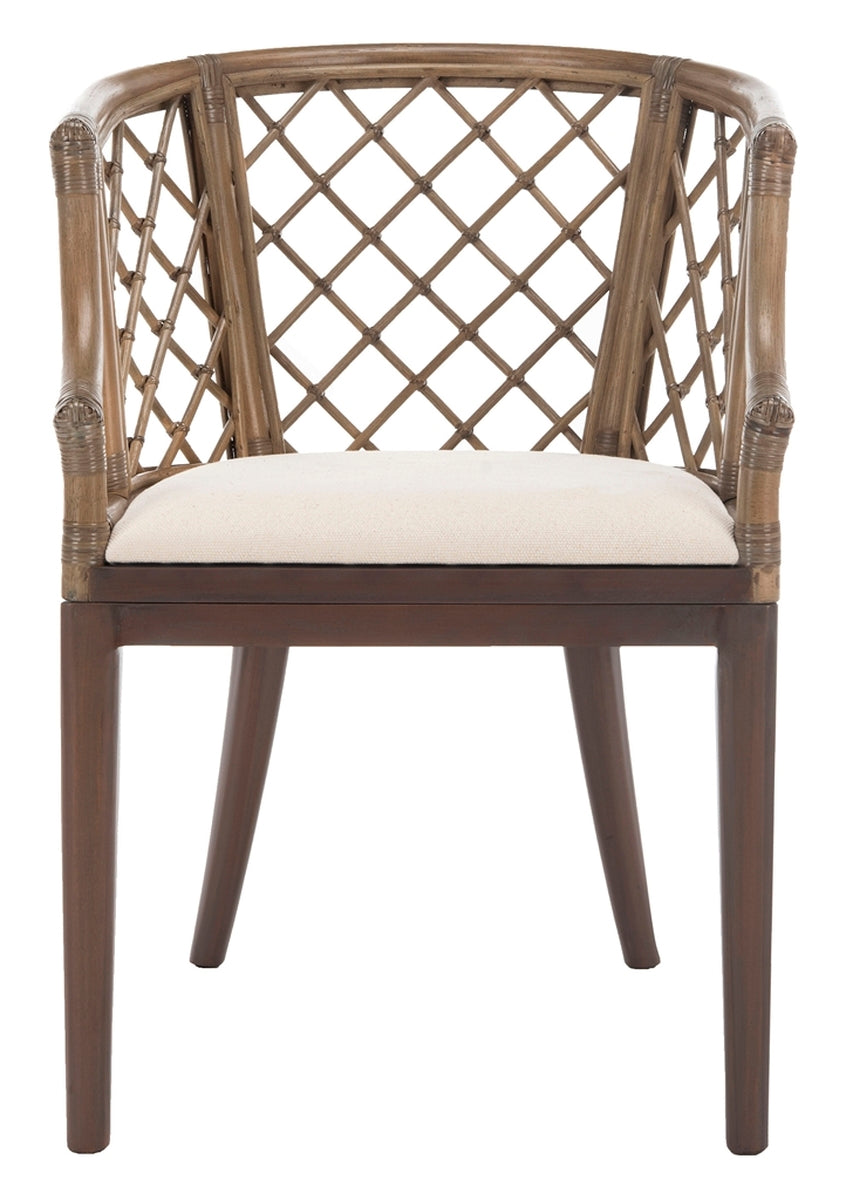  Safavieh Carlotta Rattan Armchair - Greige - Bonton