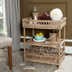 Ajani Rattan 3 Tier Accent Table