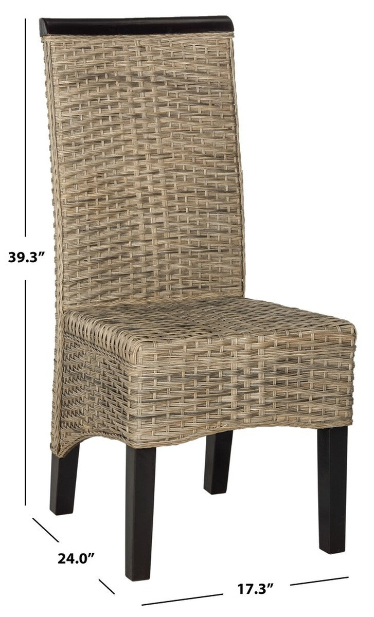  Safavieh Ilya Rattan Dining Chair Set of 2 - Brown / Multi - Bonton