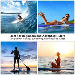 11' Inflatable Stand Up Paddle Board Surfboard Sup With Bag Adjustable Paddle Fin