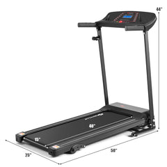 1.0 Horsepower Folding Treadmill Electric Support Motorized Power Running Machine Trainer