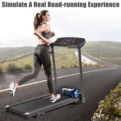 1.0 Horsepower Folding Treadmill Electric Support Motorized Power Running Machine Trainer