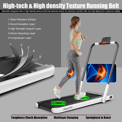 2.25 Horsepower 2 in 1 Folding Under Desk Treadmill with  Remote Control APP