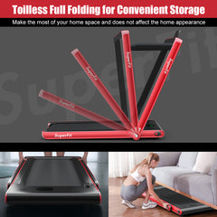 2.25 Horsepower 2 in 1 Folding Treadmill with  APPSpeaker Remote Control