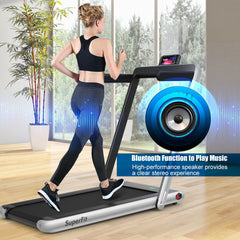 2.25 Horsepower 2 in 1 Folding Treadmill with  APPSpeaker Remote Control