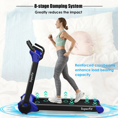 2.25 Horsepower Folding Electric Motorized Treadmill With Speaker