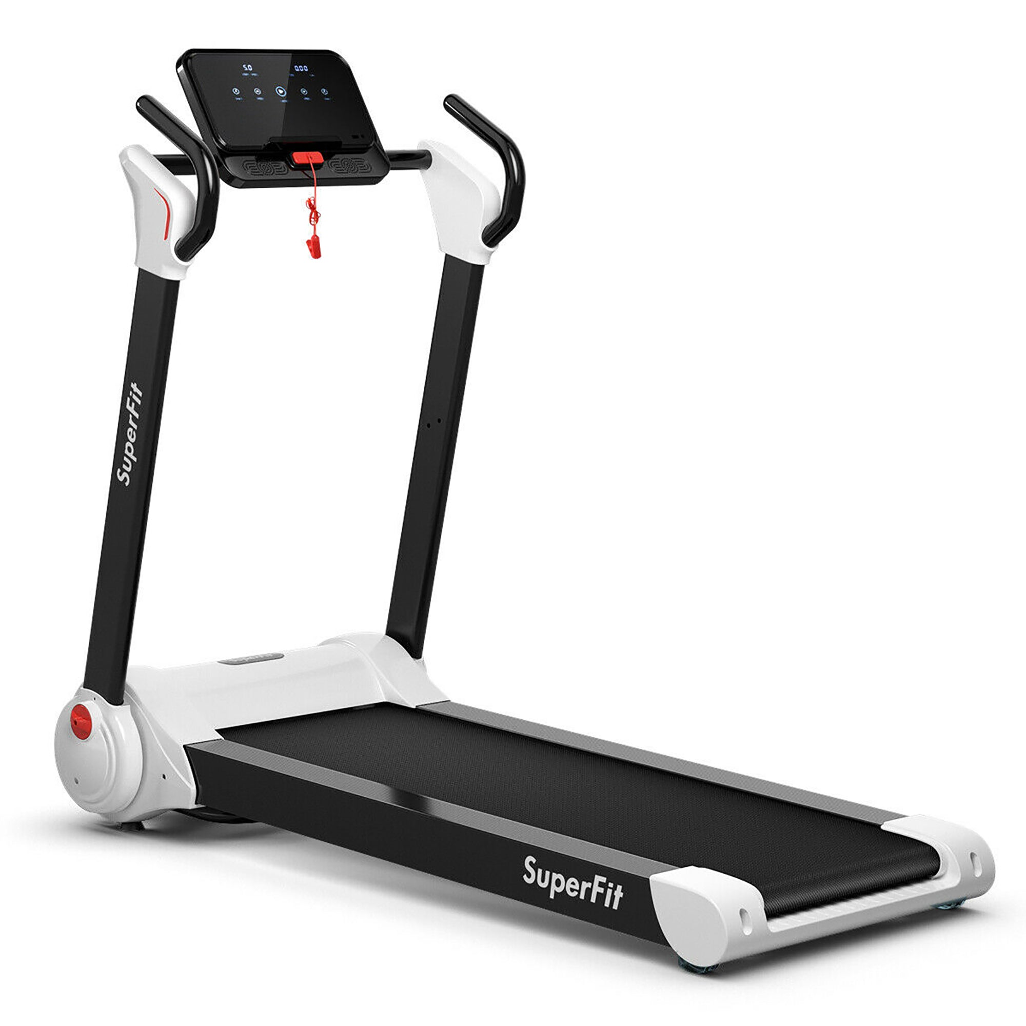  2.25 Horsepower Folding Electric Motorized Treadmill With Speaker - White - Bonton