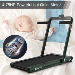 4.75 Horsepower 2 In 1 Folding Treadmill with Remote APP Control