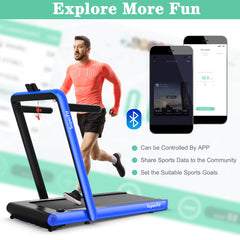 4.75 Horsepower 2 In 1 Folding Treadmill with Remote APP Control