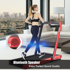 4.75 Horsepower 2 In 1 Folding Treadmill with Remote APP Control