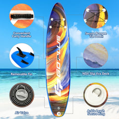 11' Inflatable Stand Up Paddle Board Sup Surfboard With Pump Aluminum Paddle