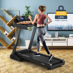 3.75 Horsepower Electric Folding Treadmill with Auto Incline 12 Program APP Control