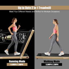 2.25 Horsepower 2 in 1 Folding Treadmill with  APP Speaker Remote Control