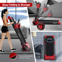 Folding 2.25 Horsepower Electric Treadmill Running Machine APP Control Bluetooth