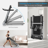 Folding Electric Treadmill Jogging Machine Bluetooth 10 Preset Programs
