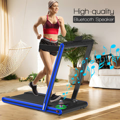 2-in-1 Folding Treadmill 2.25 Horsepower Jogging Machine with  Dual LED Display