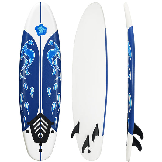 6' Surfboard Foamie Body Surfing Board With 3 Fins & Leash For Kids Adults