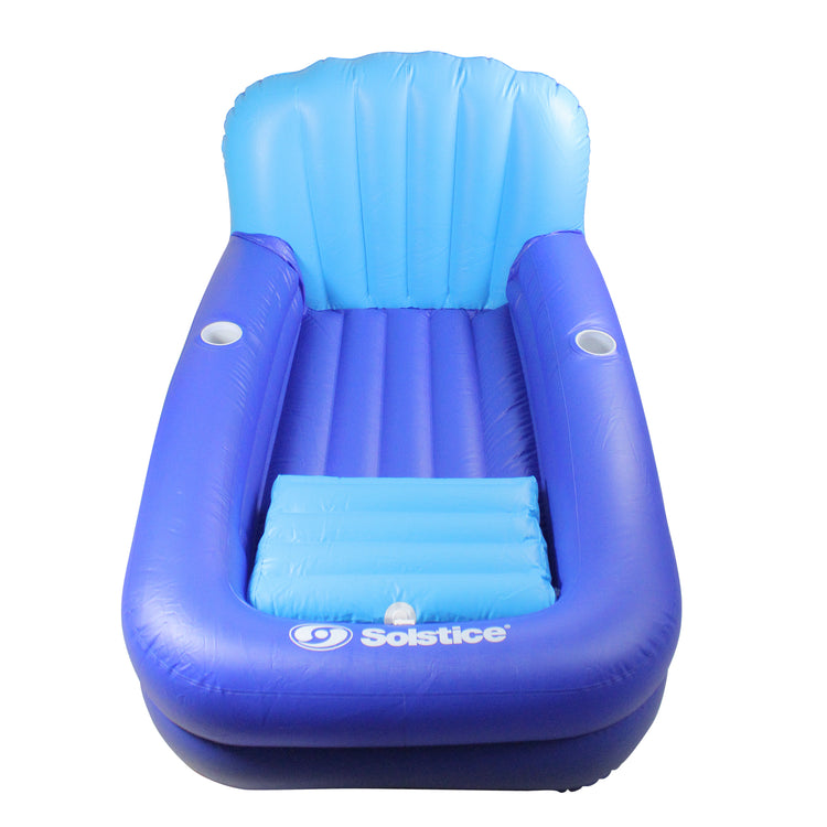 54-Inch Inflatable Blue Swimming Pool Lounger with Ice Cooler