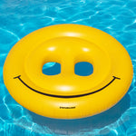 72" Yellow Inflatable Smiley Face 2-Person Circular Raft