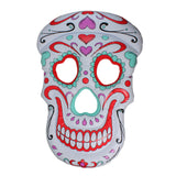 Inflatable White and Pink Sugar Skull Swimming Pool Float 12-Inch