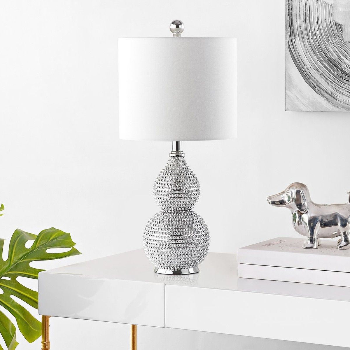  Safavieh Clarabel Table Lamp - White - Bonton