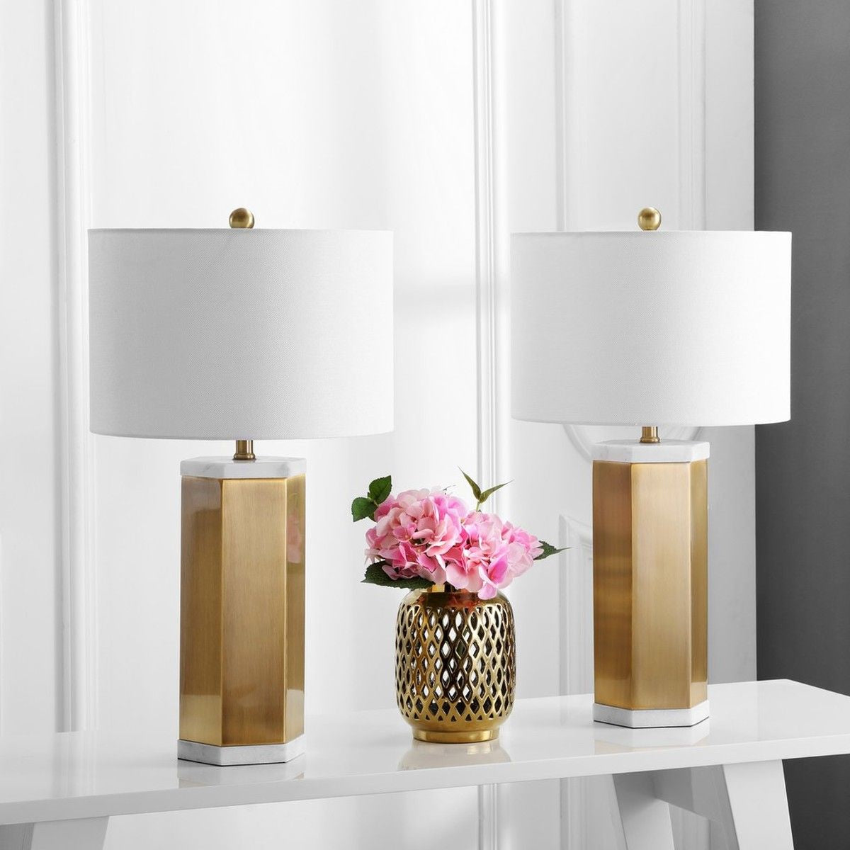  Safavieh Alya Table Lamp Set of 2 - Beige - Bonton