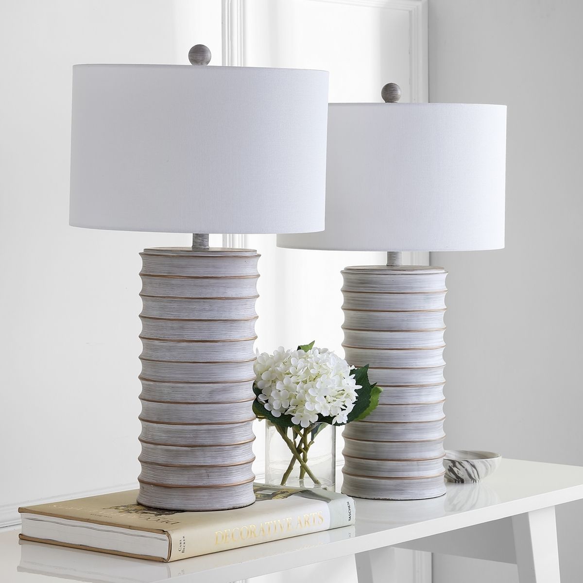  Safavieh Melina Table Lamp Set of 2 - Gray - Bonton