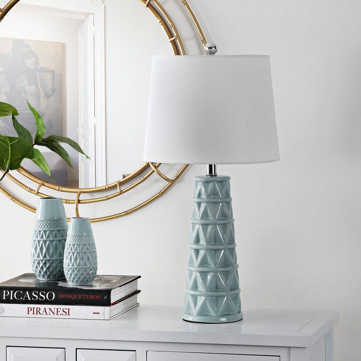  Safavieh Cairo Ceramic Table Lamp - Green - Bonton