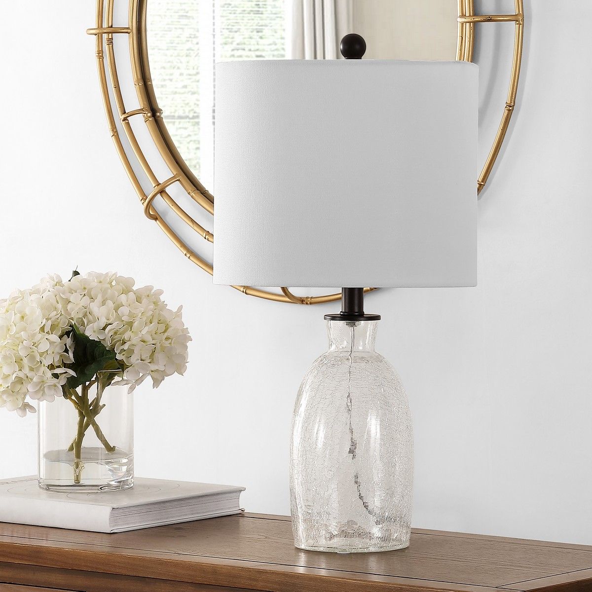  Safavieh Nakula Glass Table Lamp - White - Bonton