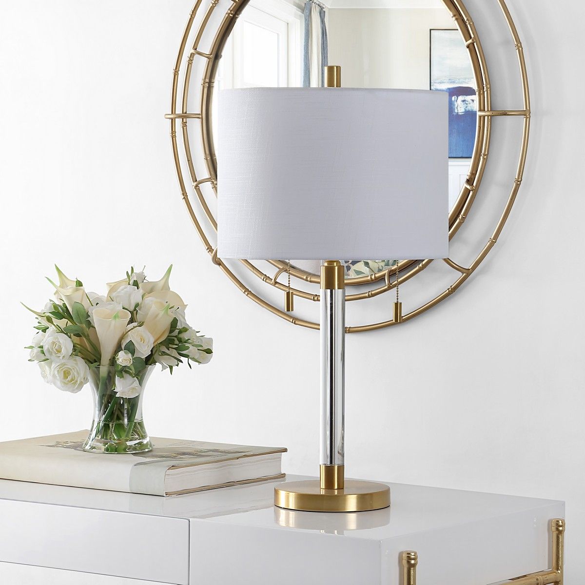  Safavieh Bixby Metal Table Lamp - White - Bonton