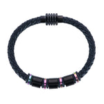 Subtle Color Magnetic Secure Clasp Leather Bracelet