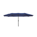 Double Sided Outdoor Twin Patio Market Table Umbrella, 15 x 9 Ft
