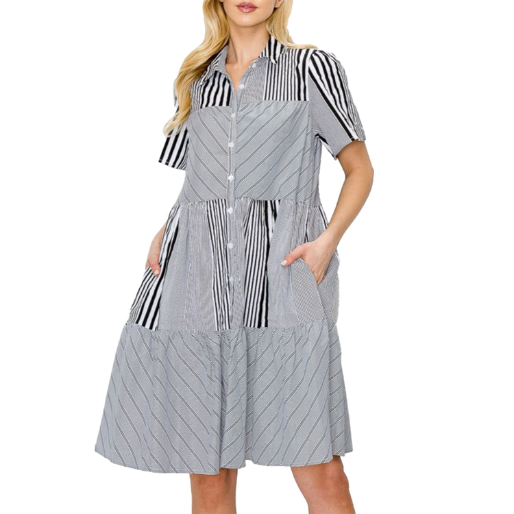 Wanita A-Line Short Sleeve Dress