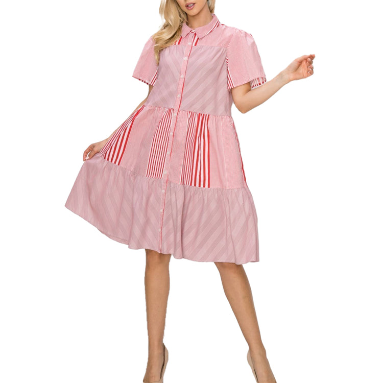 Wanita A-Line Short Sleeve Dress